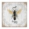 Stupell Industries Just Be Happy Charming Bee Canvas Wall Art
